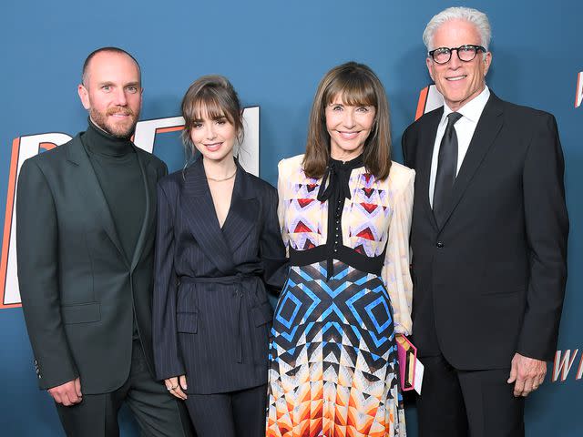 <p>Charley Gallay/Getty</p> Charlie McDowell, Lily Collins, Mary Steenburgen and Ted Danson attend the "Windfall" Los Angeles Special Screening on March 11, 2022.