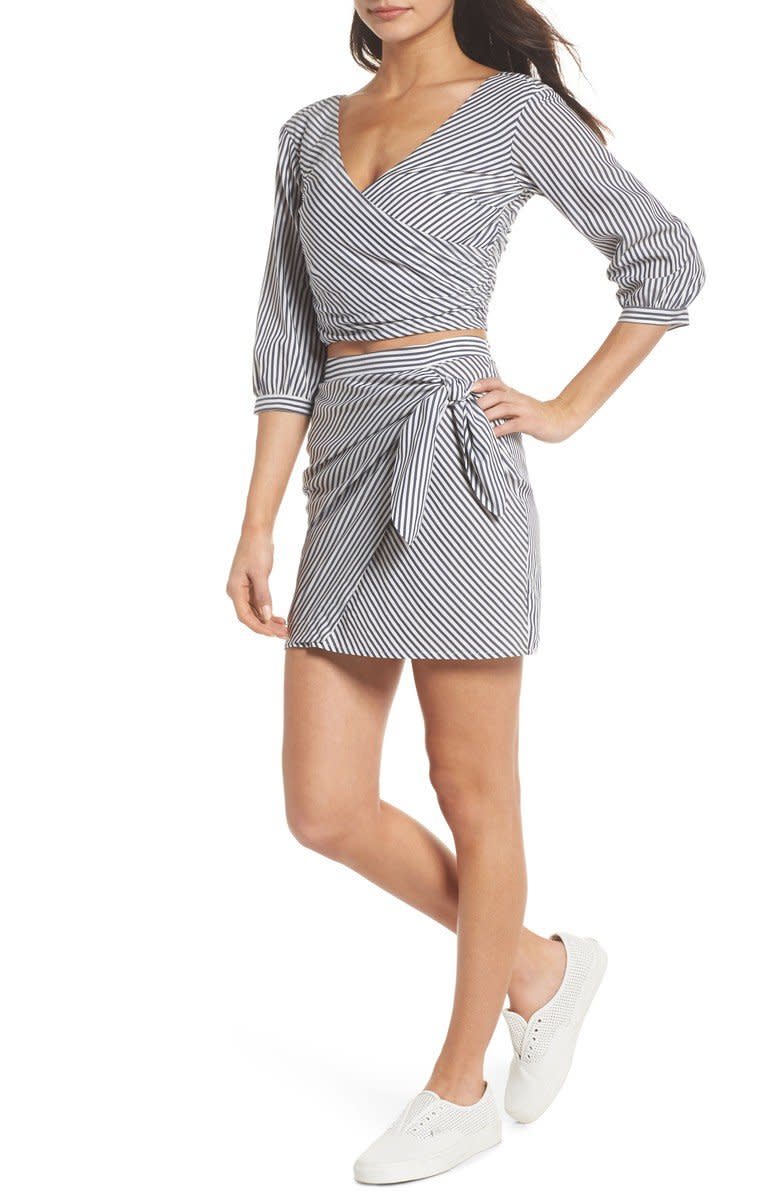 Get the matching set <a href="https://shop.nordstrom.com/s/ali-jay-cocktails-please-stripe-two-piece-dress/4883517?origin=keywordsearch-personalizedsort&amp;color=navy%2F%20white%20mini%20stripe" target="_blank">here</a>.