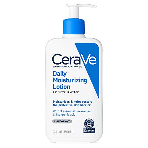 CeraVe Daily Moisturizing Lotion for Dry Skin | Body Lotion & Facial Moisturizer with Hyaluronic Acid and Ceramides | 12 Fl Ounce (AMAZON)