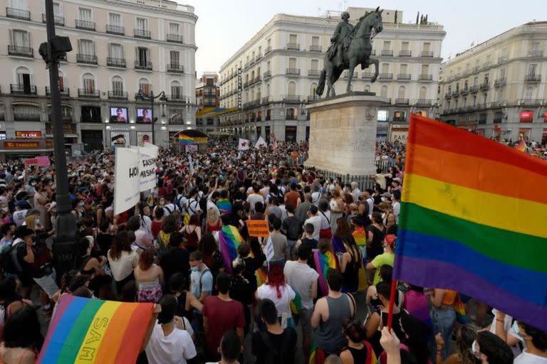 Movilizaciones en Madrid para protestar contra los ataques de la comunidad LGTBIQ+