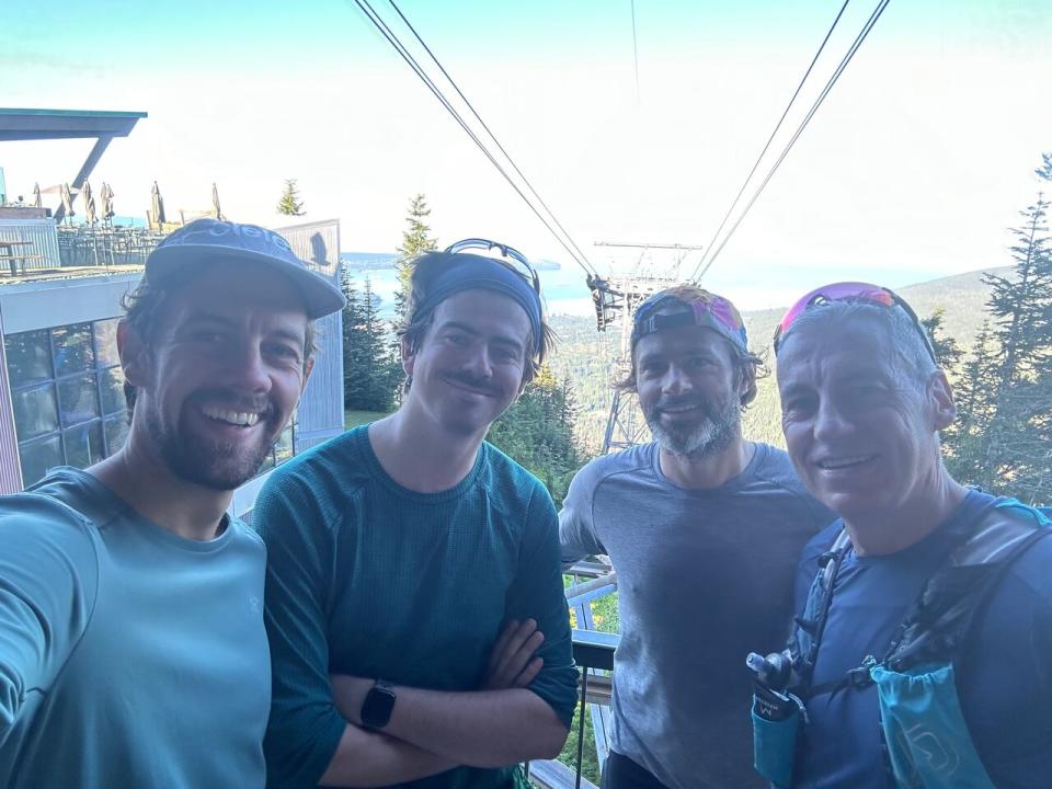 Matthew Lyall, second from left, is participating in a multi-Grind challenge next week. He hopes to summit the trail 11 times.