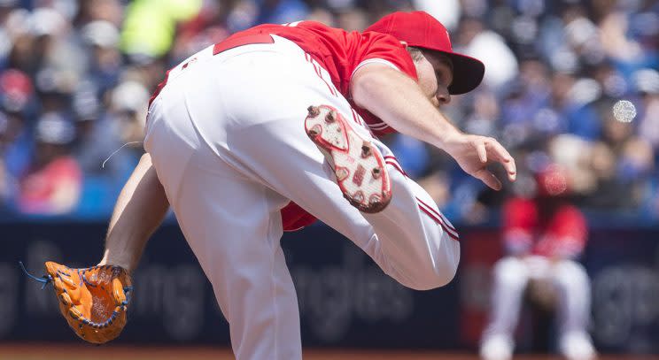 Joe Biagini was pushed one step further than he ever had before in Sunday’s start against the Texas Rangers. (Chris Young/CP)