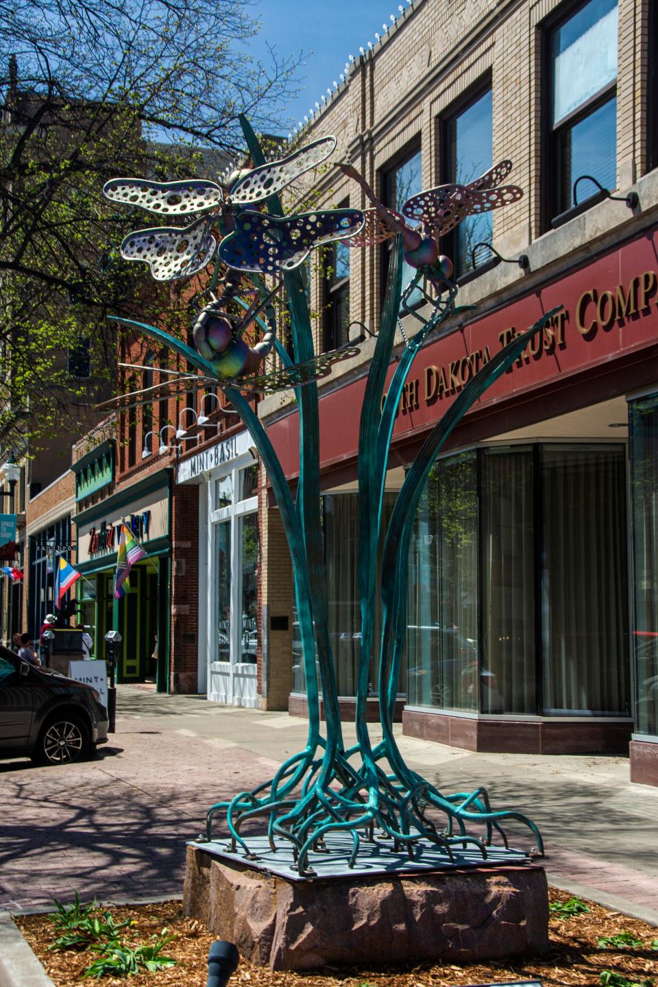 Ancient Protocol by Paul Russell. Sioux Falls SculptureWalk 2022.