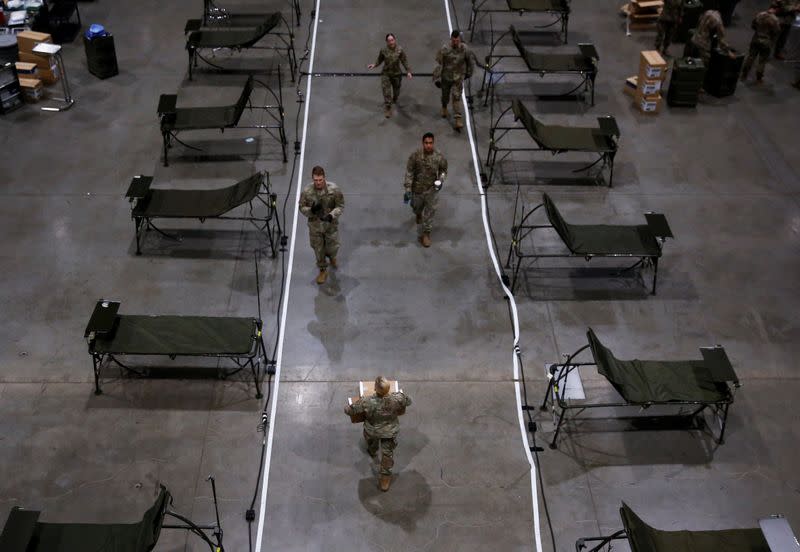 A military field hospital for non-coronavirus patients inside CenturyLink Field Event Center during the coronavirus disease (COVID-19) outbreak in Seattle