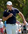 Mar 24, 2019; Palm Harbor, FL, USA; Paul Casey walks off the green after making birdie on the 5th green during the final round of the Valspar Championship golf tournament at Innisbrook Resort - Copperhead Course. Mandatory Credit: Jasen Vinlove-USA TODAY Sports