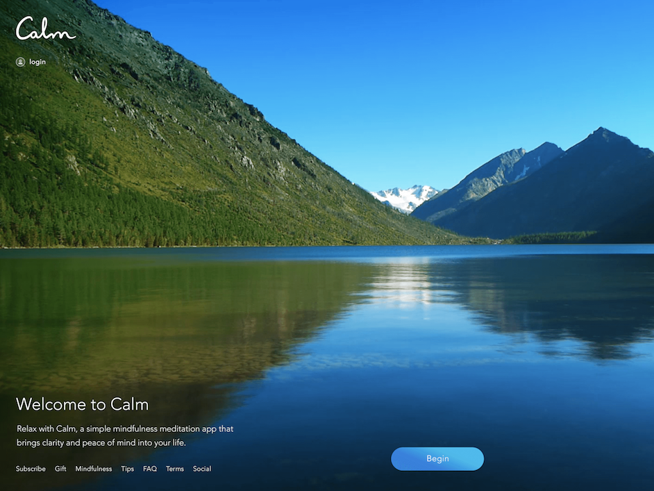 Calm app website