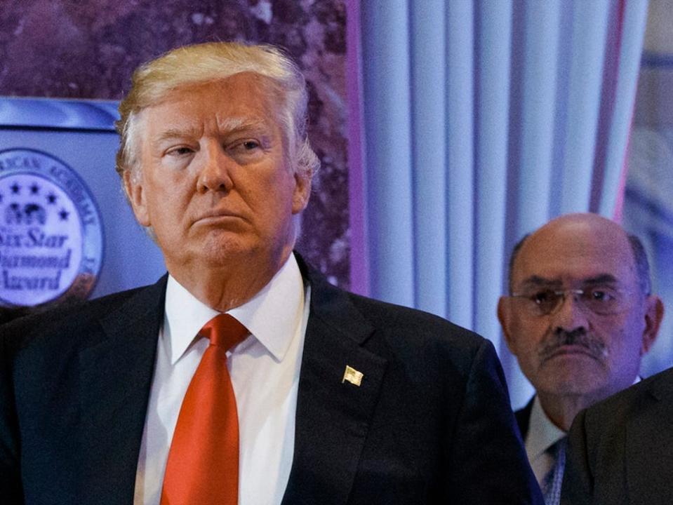 Former president Donald Trump is pictured with his former CFO Allen Weisselberg