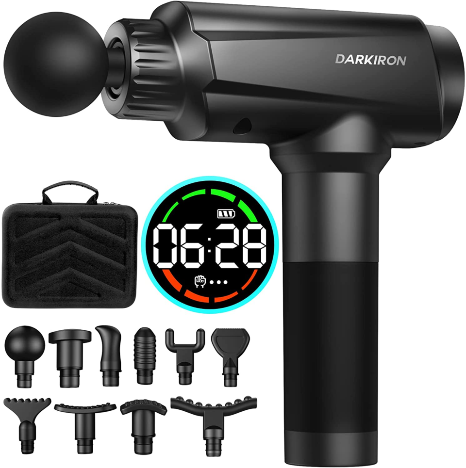 <br><br><strong>DARKIRON</strong> Muscle Massage Gun, $, available at <a href="https://amzn.to/3uuKDVl" rel="nofollow noopener" target="_blank" data-ylk="slk:Amazon" class="link ">Amazon</a>