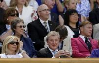 England football manager Roy Hodgson watches Centre Court at the Wimbledon Tennis Championships in London, June 30, 2015. REUTERS/Henry Browne