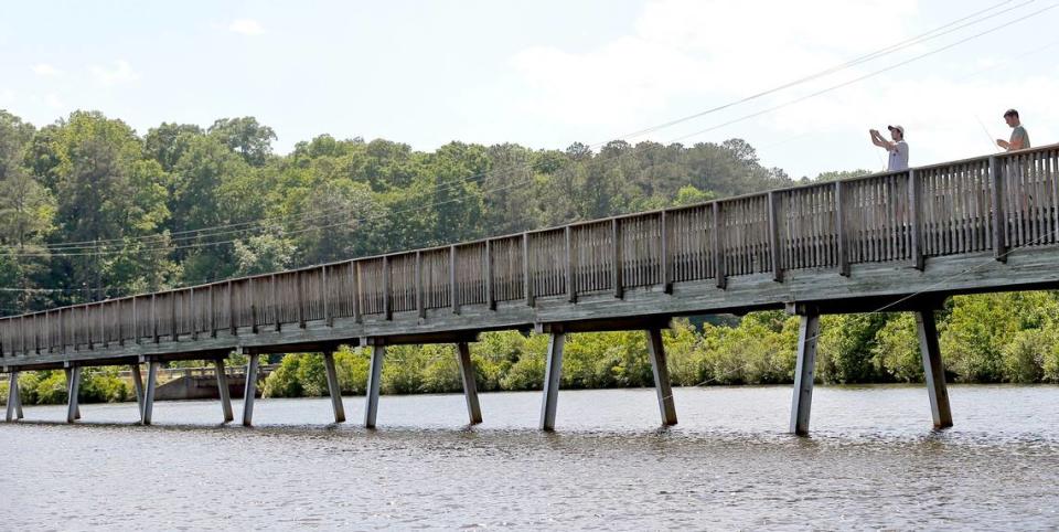 City officials tried to prevent flooding by releasing water from Lake Johnson before heavy rainfalls in January. The reservoir was full after a wet December.