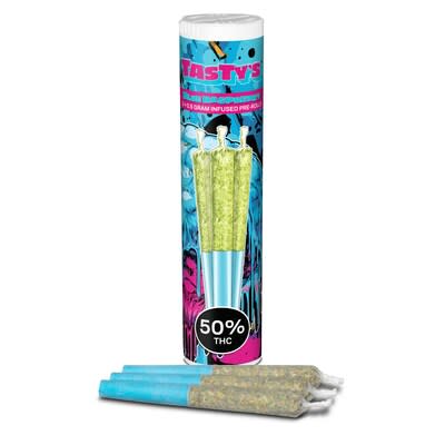 TASTY'S Blue Raspberry Pre-Rolls (3 x 0.5g) (CNW Group/Aurora Cannabis Inc.)