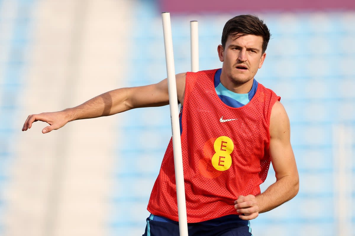 Harry Maguire in England training this week (Getty Images)