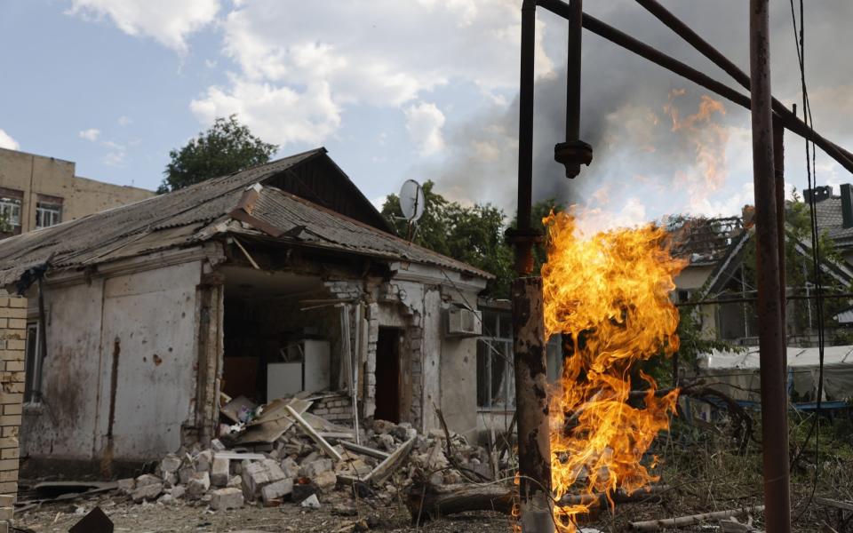 Donetsk fire Ukraine invasion - Leon Klein/Anadolu Agency via Getty Images