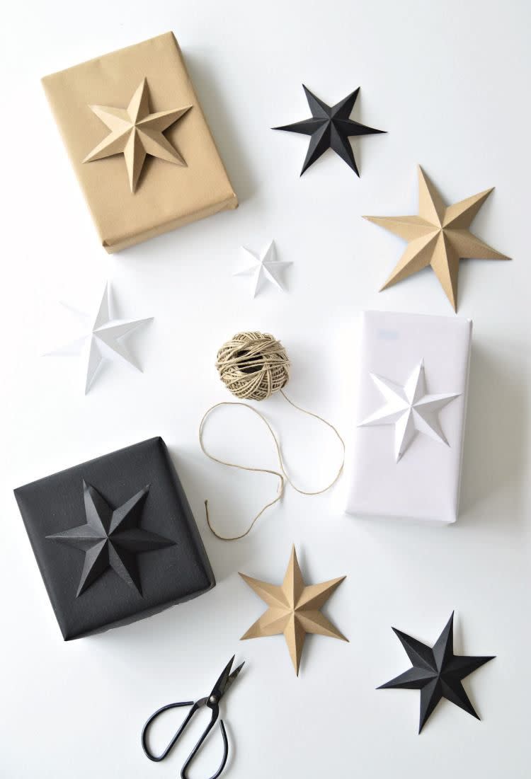 <p>These gifts would fit right in underneath a Scandinavian Christmas tree, with their six-pointed stars and neutral colors.<br></p><p><strong>Get the tutorial at <a href="https://yourdiyfamily.com/2019/12/minimalist-christmas-gift-wrapping-idea-with-kraft-paper/" rel="nofollow noopener" target="_blank" data-ylk="slk:Your DIY Family;elm:context_link;itc:0;sec:content-canvas" class="link ">Your DIY Family</a>.</strong> </p>