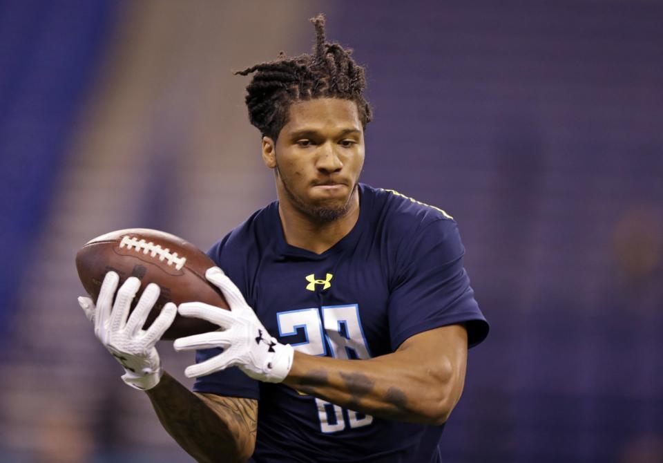 Washington CB Sidney Jones, one of the top corners in the 2017 NFL draft, appeared to suffer a torn Achilles on Saturday. (AP)