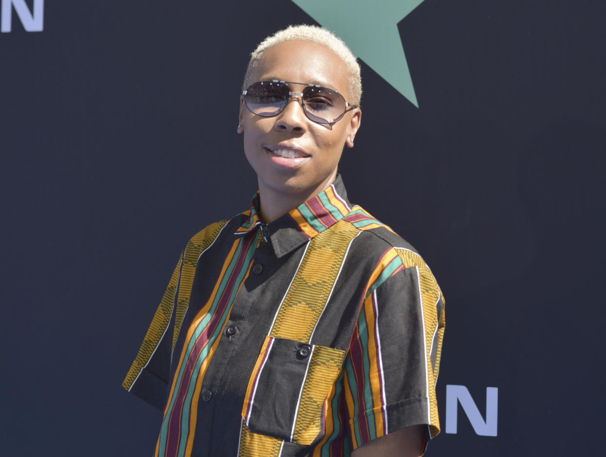 Lena Waithe arrives at the BET Awards on Sunday, June 23, 2019, at the Microsoft Theater in Los Angeles. (Photo by Richard Shotwell/Invision/AP)