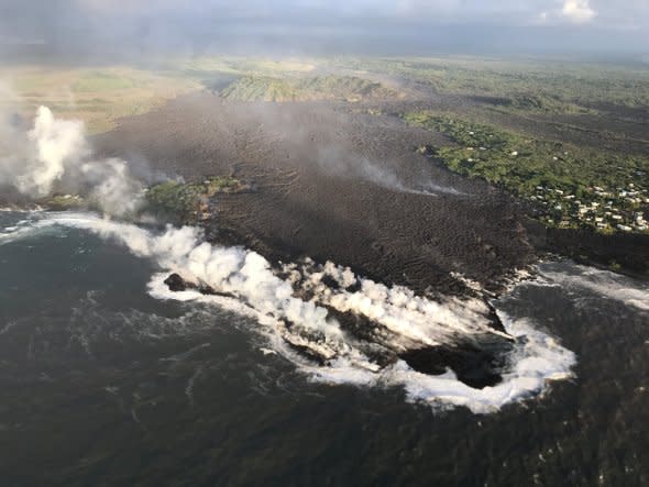 Solidified lava that made a road impassable in Hawai’i Volcanoes National Park has been removed so the road could serve as an emergency evacuation route if needed.