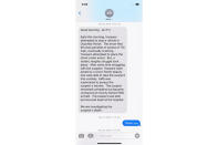 This image obtained by the Associated Press through a public records request shows a text message to Louisiana Gov. John Bel Edwards, informing him of the deadly 2019 arrest of Ronald Greene. Police told Edwards that troopers engaged in “a violent, lengthy struggle” that ended with the Black motorist’s death. The Democrat remained publicly quiet as police clung to a much different story: that Greene died from a crash following a high-speed chase. What the governor knew and when have become questions in the federal investigation of Greene's death. (AP Photo)