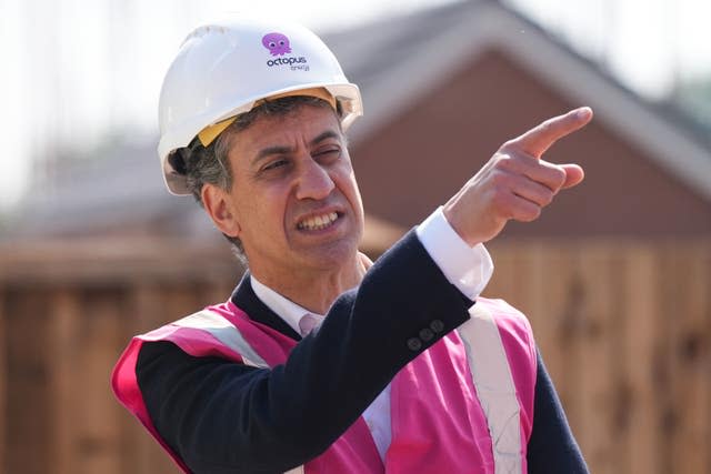 Shadow secretary of state for energy security and net zero Ed Miliband, during a visit to a ‘Zero Bills’ home in Stafford with Octopus Energy, while on the General Election campaign trail