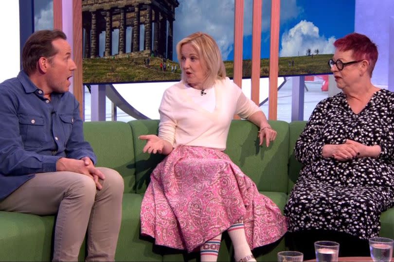 Ben Miller, Kacey Ainsworth and Jo Brand on the One Show sofa