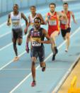 Manteo Mitchell of the US finishes the final leg to win heat 1 of the men's 4x400m relay qualifications 14th IAAF World Indoor Championships at the Atakoy Athletics Arena - Day 2 Istanbul, Turkey - 10.03.12 **No Turkish Sales** Mandatory Credit: Seskim/WENN.com