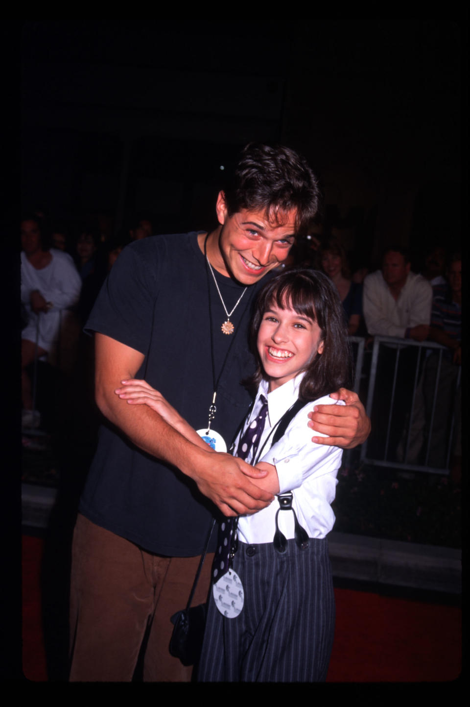 236470 60: Actors Scott Wolf and Lacey Chabert smile at the opening of Planet Hollywood September 17, 1995 in Los Angeles, CA. The Beverly Hills branch had one of the most spectacular grand opening galas in the history of restaurants with a red carpet rolled out and a performance by Chuck Berry. (Photo by Barry King/Liaison)