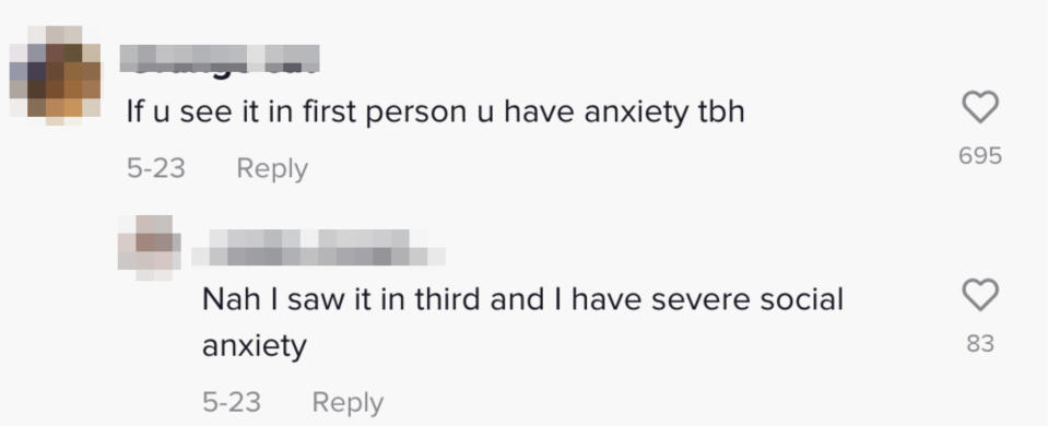 Commenters arguing if people with anxiety have first or third-person memories
