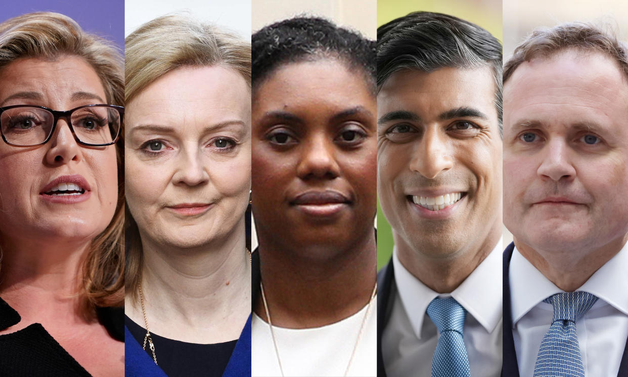 Penny Mordaunt, Liz Truss, Kemi Badenoch, Rishi Sunak and Tom Tugendhat are the final five people in the race. (Getty)