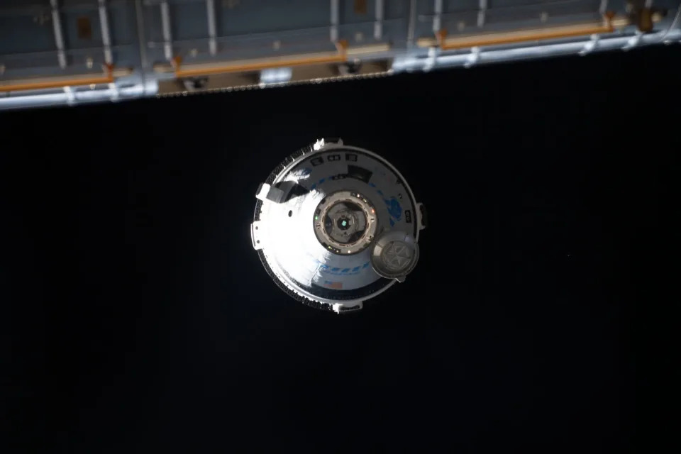 Boeing Starliner during an unmanned flight test in space