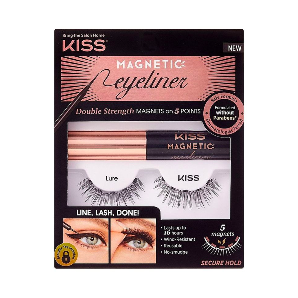 <p><a href="https://www.amazon.com/KISS-Magnetic-Eyeliner-Lash-Kit/dp/B082MQPGV2/?tag=syn-yahoo-20&ascsubtag=%5Bartid%7C10049.g.29823549%5Bsrc%7Cyahoo-us" rel="nofollow noopener" target="_blank" data-ylk="slk:Shop Now;elm:context_link;itc:0;sec:content-canvas" class="link ">Shop Now</a></p><p>Magnetic Eyeliner & Lash Kit Lure</p><p>$14.13</p><span class="copyright">Courtesy Image</span>