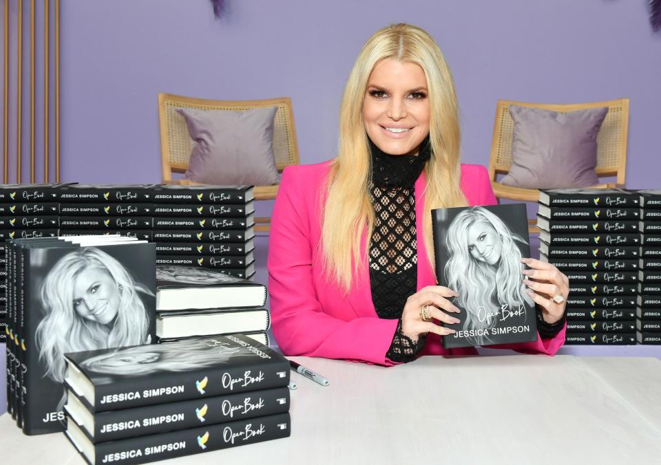 Jessica Simpson poses with her book during Create & Cultivate Los Angeles at Rolling Greens Los Angeles on February 22, 2020 in Los Angeles, California. (Photo by Amy Sussman/Getty Images)