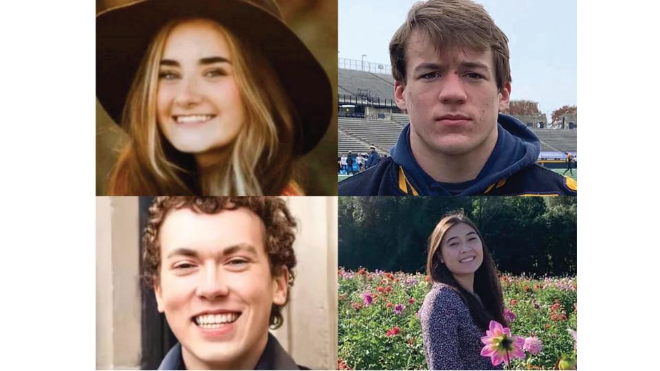 Oxford High School students Madisyn Baldwin, 17, and Tate Myre, 16, at top, and Justin Shilling, 17, and Hana St. Juliana, 14, were killed in a school shooting on Nov. 30, 2021.