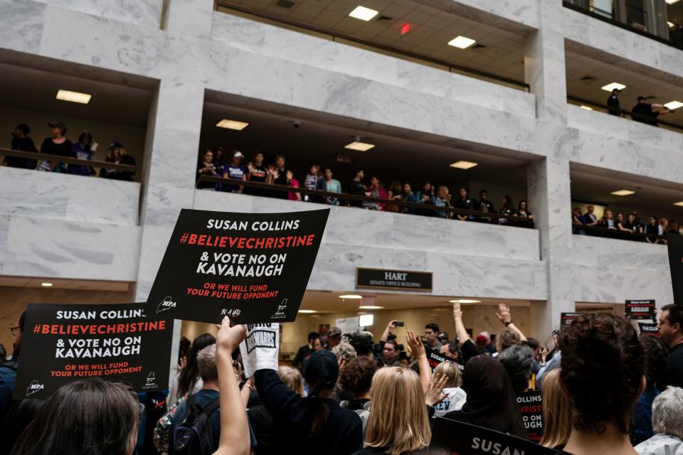 Protesters speak out as Kavanaugh hearing begins