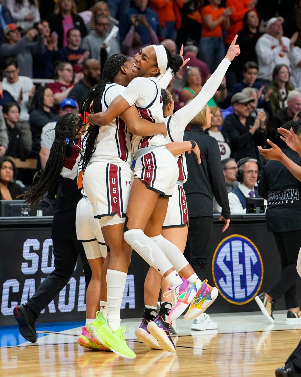 South Carolina celebrates its fourth consecutive trip to the Final Four.