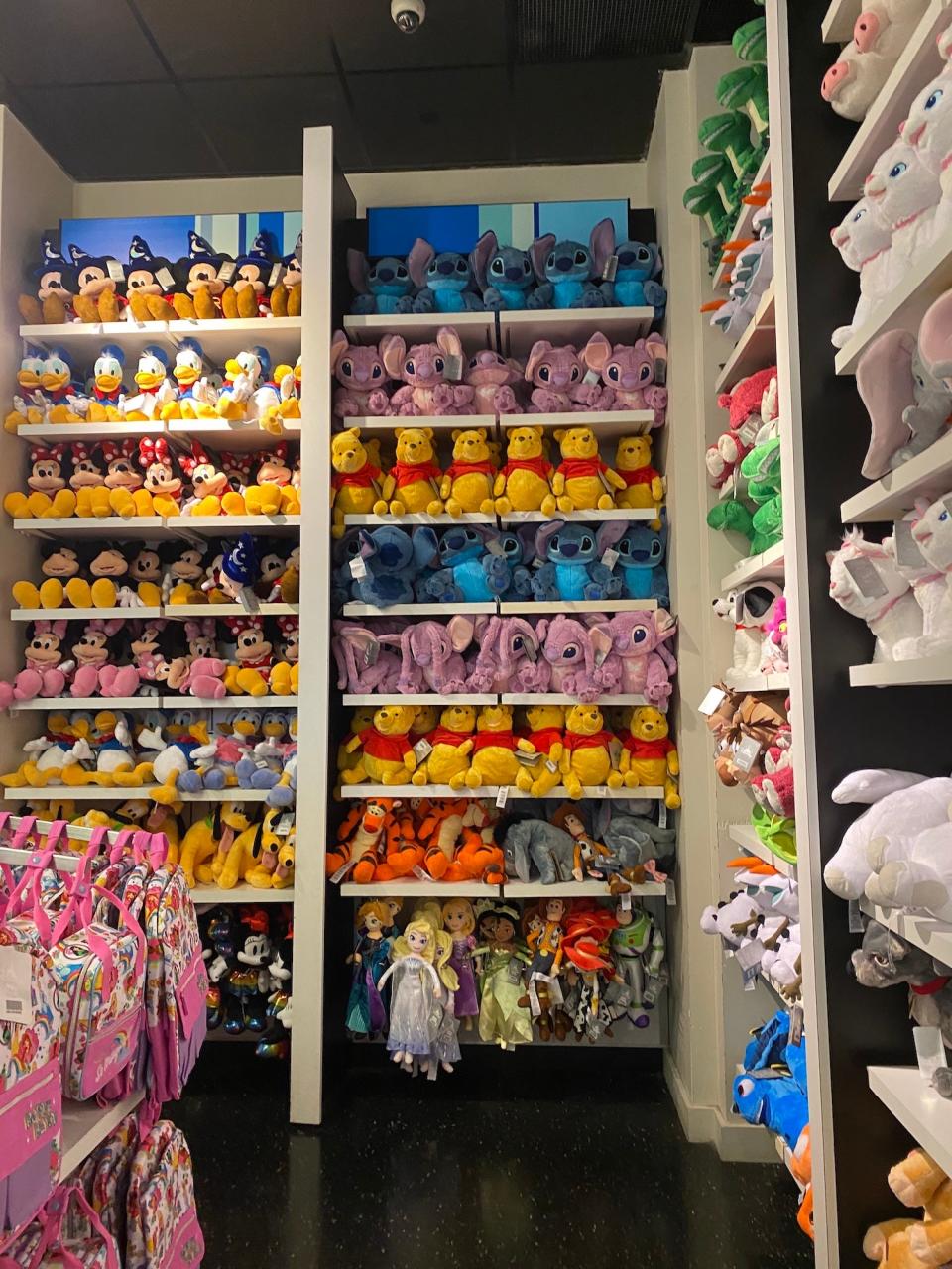 Plush toys at the Disney Outlet in Elizabeth, New Jersey.