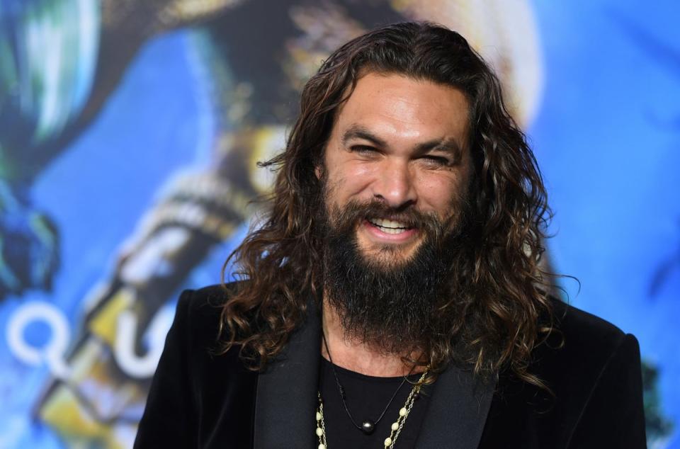 Jason Momoa arrives at the premiere of  Aquaman at TCL Chinese Theatre in Los Angeles (Jordan Strauss/Invision/AP)