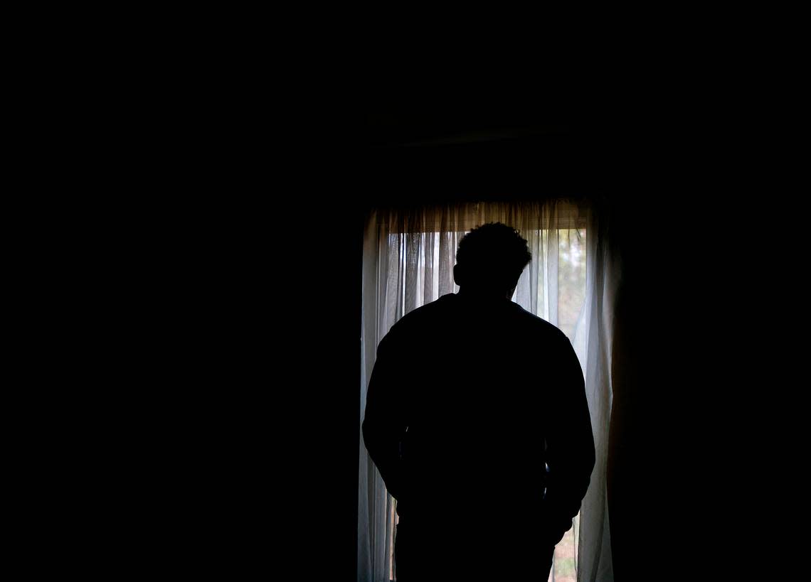 A teen who says he recently spent nearly 50 days in his room at a North Carolina juvenile detention center, except for showers and phone calls, is photographed on Wednesday, Jan. 3, 2024. Kaitlin McKeown/kmckeown@newsobserver.com