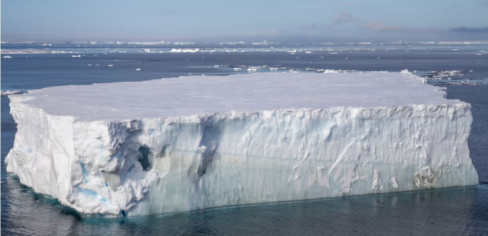 ‘Tabular’ icebergs have steep sides and a flat top (Archive photo)