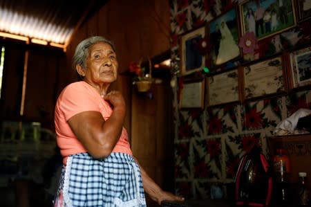 Dolores Morales Lopez, grandmother of Guatemalan migrant Ledy Perez, is pictured at her home in the community of Santa Amelia