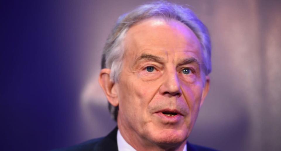 Tony Blair refused to comment on whether Theresa May should resign as Prime Minister during a conference in Dubai (PA)