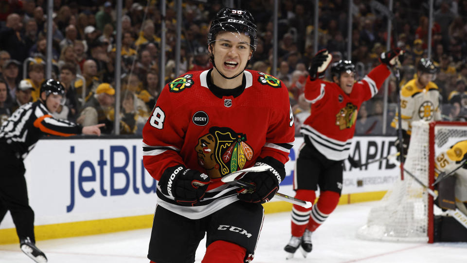 Blackhawks super rookie Connor Bedard has already given the NHL a substantial bump in viewership  just two games into his career. (Photo via USA TODAY Sports)