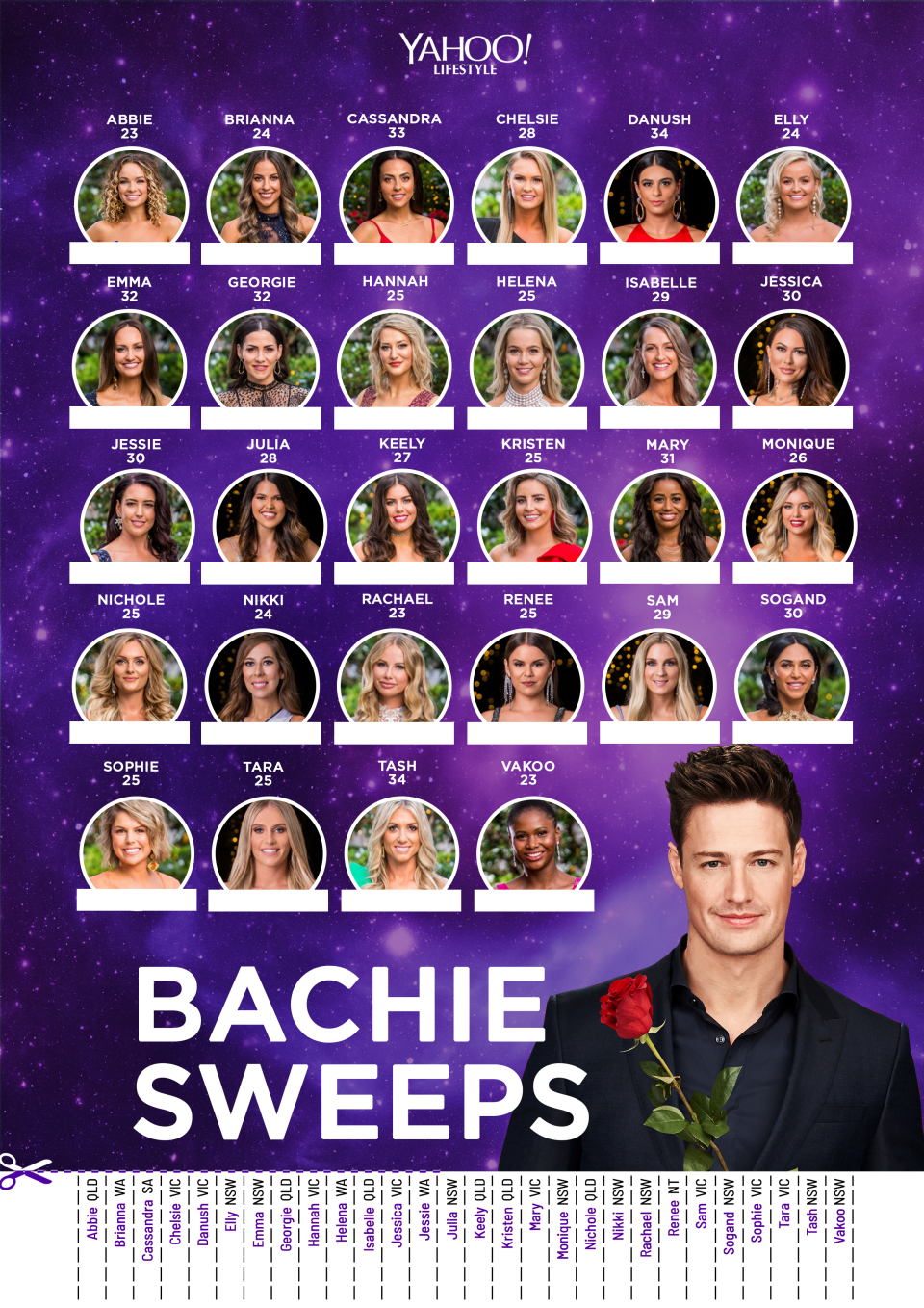 Here's your 2019 Bachelor Australia sweepstakes posters. 