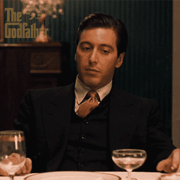 Al Pacino shakes his head in 'The Godfather'.