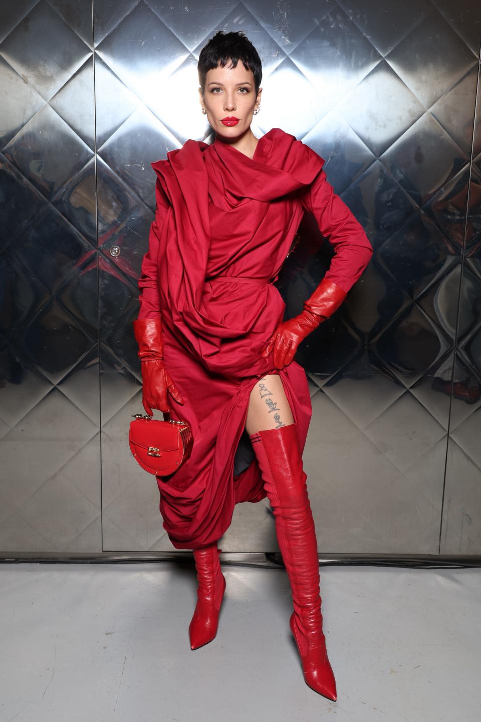 Halsey attends the Vivienne Westwood Womenswear Spring/Summer 2023 at Paris Fashion Week.