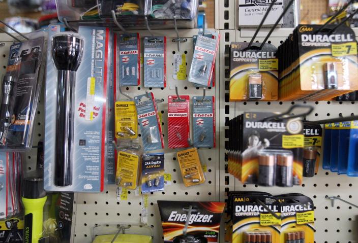 Flash lights and batteries for sale at Anders Hardware in Northport Friday, July 6, 2012. [Staff file photo]