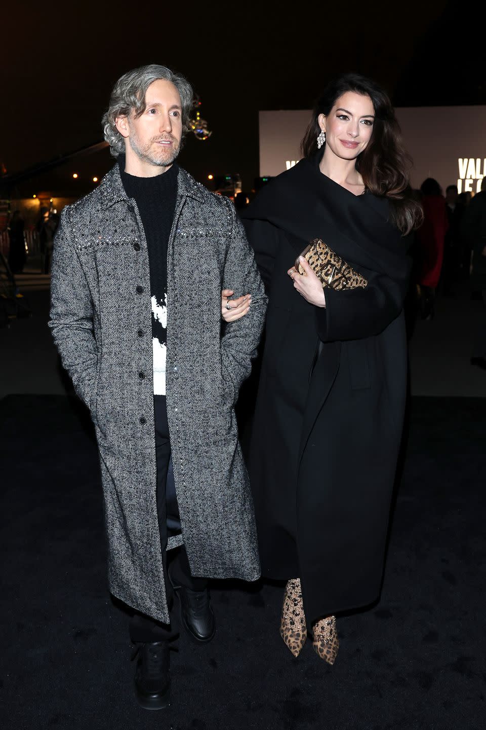 paris, france january 25 adam shulman and anne hathaway attend the valentino haute couture spring summer 2023 show as part of paris fashion week on january 25, 2023 in paris, france photo by jacopo raulegetty images