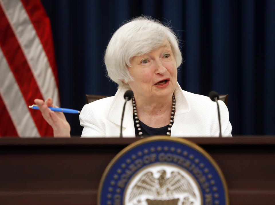 Federal Reserve Chair Janet Yellen speaks during a news conference following the Federal Open Market Committee meeting in Washington, Wednesday, Sept. 20, 2017. (AP Photo/Pablo Martinez Monsivais)