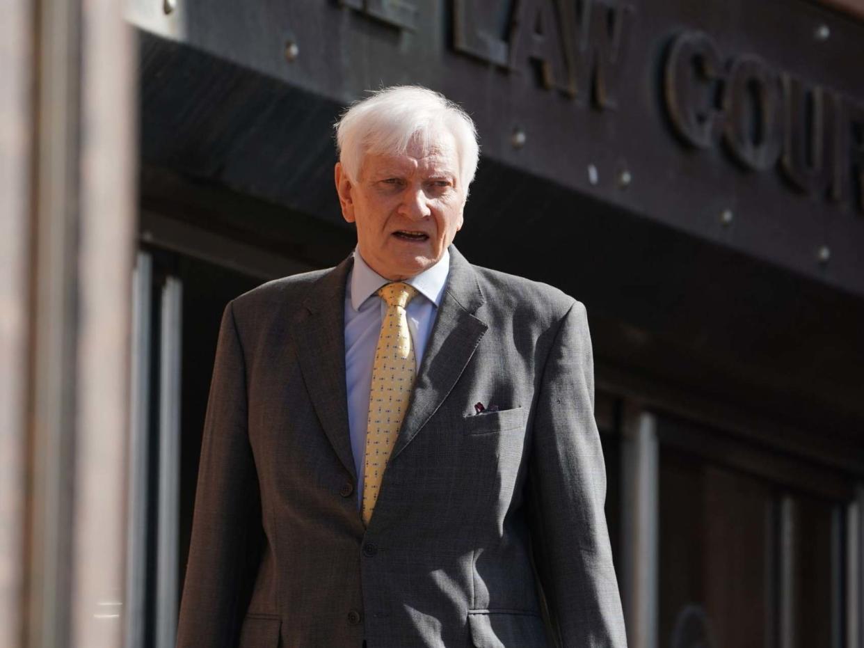 Former Tory MP Harvey Proctor arrives at Newcastle Crown Court to give evidence in the trial of Carl Beech, 51: PA