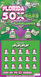 Florida  50X the cash Florida Lottery scratch-off game.
