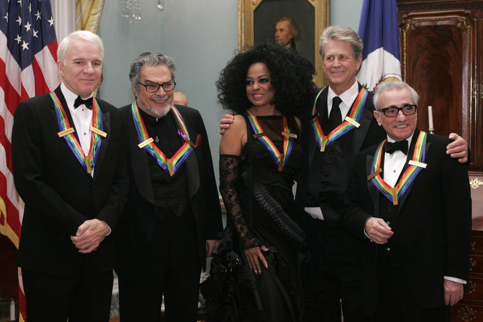 <p>Scorsese was a recipient of the 2007 Kennedy Center Honors alongside <a href="https://people.com/tag/steve-martin/" rel="nofollow noopener" target="_blank" data-ylk="slk:Steve Martin;elm:context_link;itc:0;sec:content-canvas" class="link ">Steve Martin</a>, pianist Leon Fleisher, <a href="https://people.com/tag/diana-ross/" rel="nofollow noopener" target="_blank" data-ylk="slk:Diana Ross;elm:context_link;itc:0;sec:content-canvas" class="link ">Diana Ross</a> and songwriter Brian Wilson.</p>